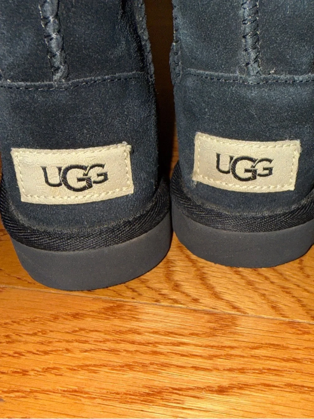 UGG Kids Black Suede Short Boots